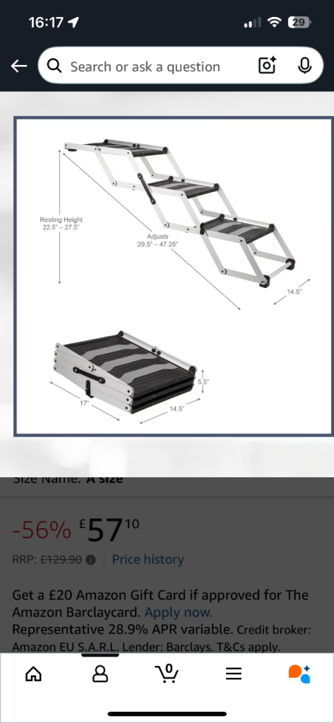 Trixie 3-Step Folding Steps, Aluminium/Plastic/Tpr, Width 37 cm/Height Up To 57 cm