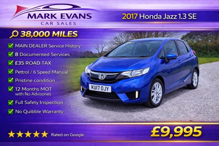 2017 Honda Jazz 1.3 SE 5dr HATCHBACK Petrol Manual