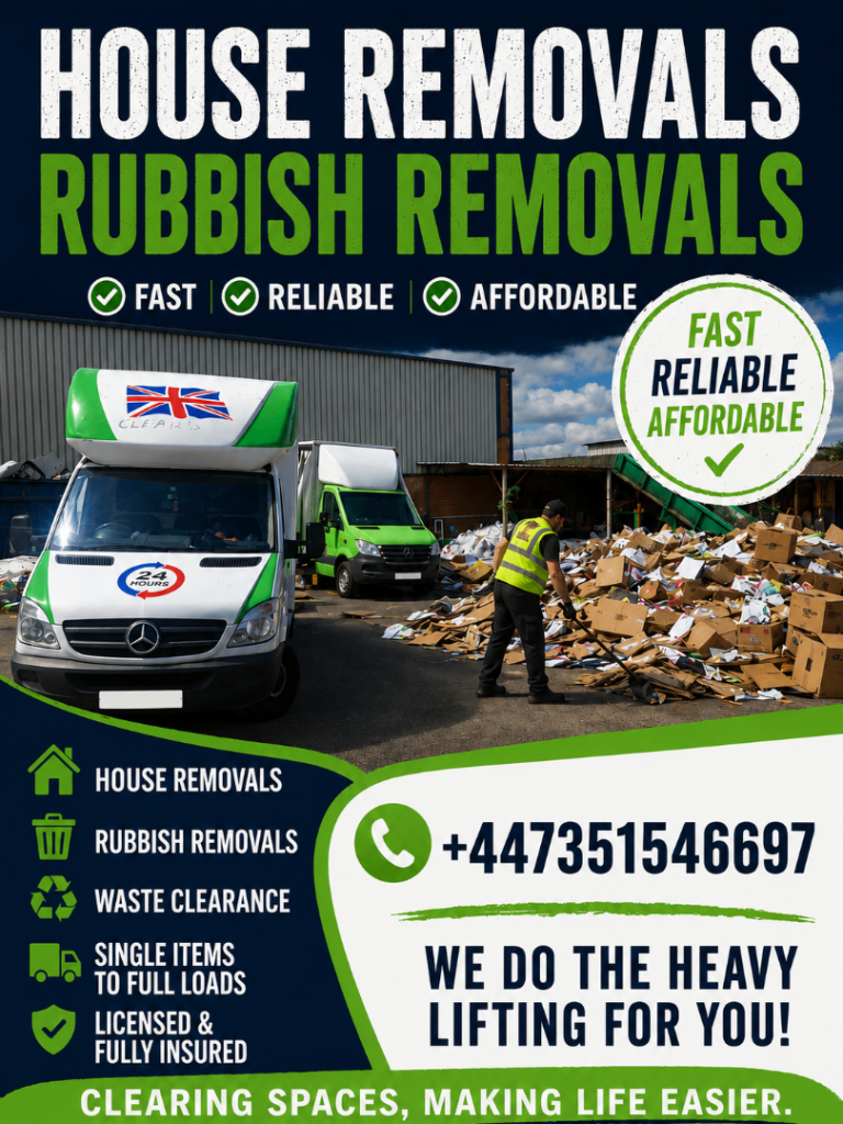  rubbish removals house clearance men and  Van. Waste removals house removals