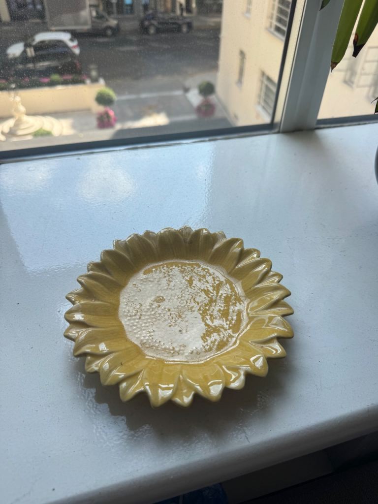 Yellow Ceramic Sunflower Dish – need gone ASAP