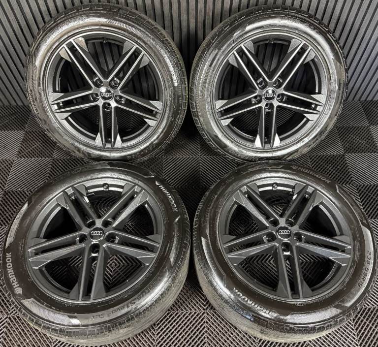 19'' GENUINE AUDI Q5 GREY 5 DOUBLE SPOKE S LINE ALLOY WHEELS TYRES ALLOYS