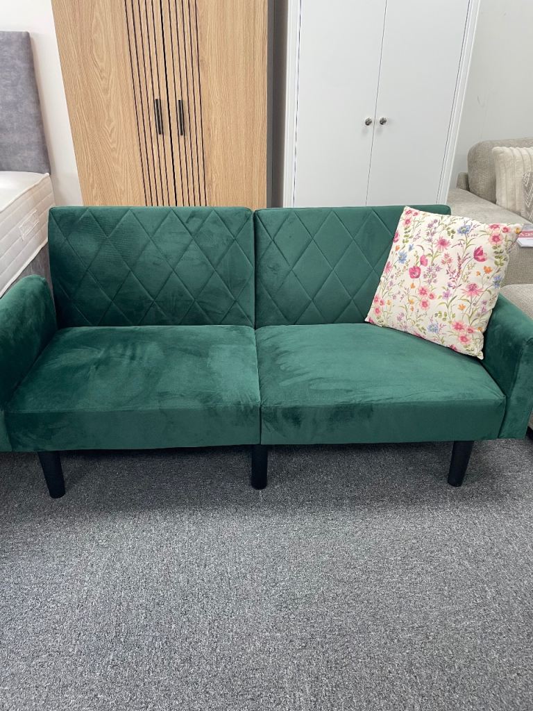 Green Velvet Sofa Bed - Can Deliver 