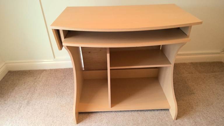 small pine effect computer desk