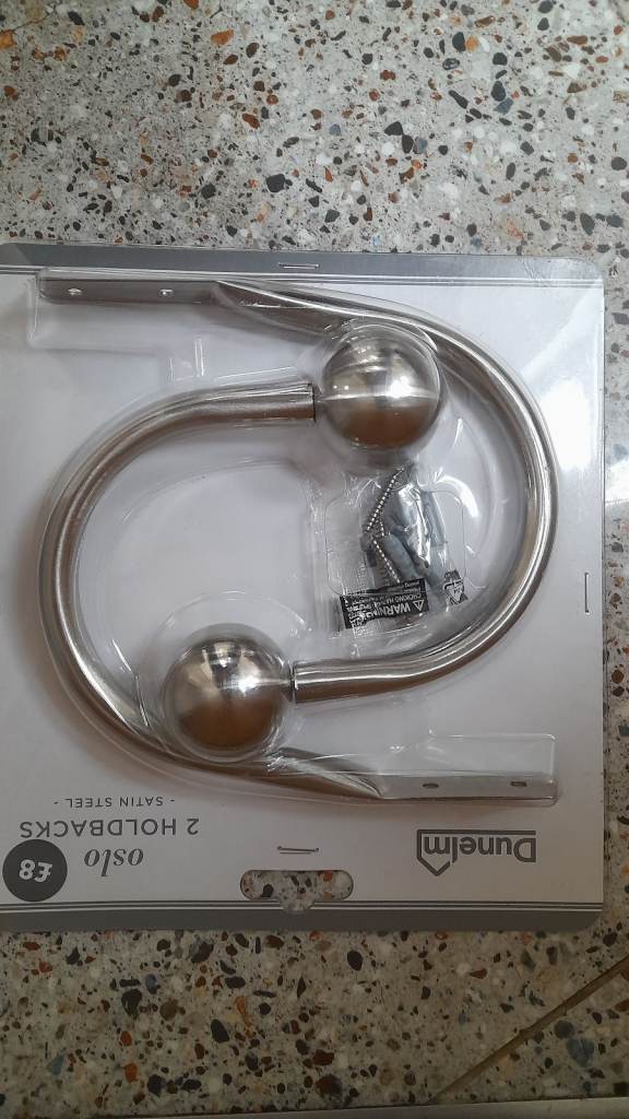 Dunelm satin steel curtain tie backs
