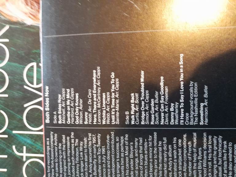 Andy Williams box set 6 viynl albums