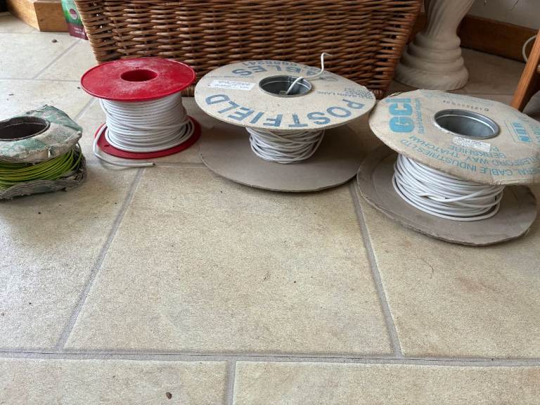 cable drums, including telephone cable and earth cable
