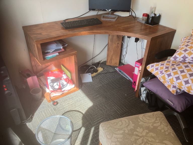 Wooden corner desk