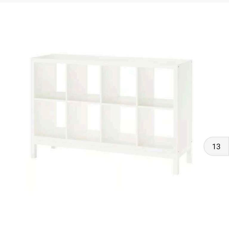 IKEA KALLAX Shelving Unit – White, 8 Cubes with Legs