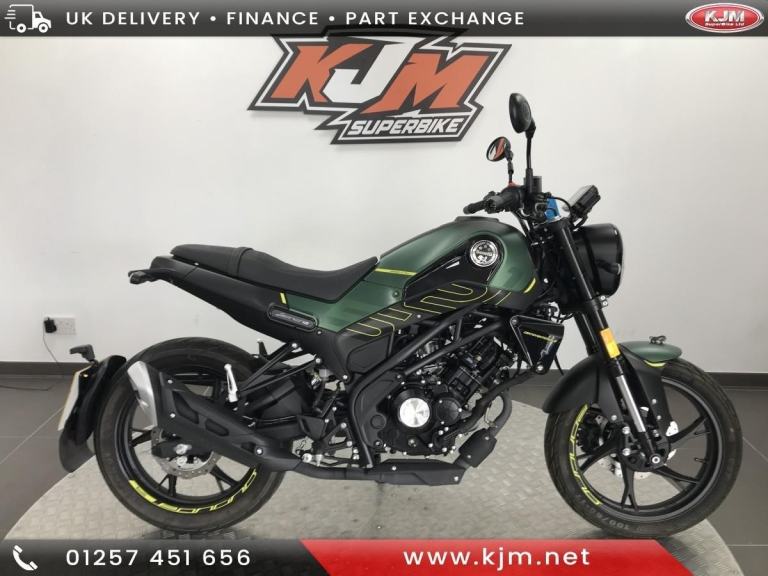BENELLI LEONCINO 125 E5 IN GREEN, 2024/74. JUST 580 MILES COVERED