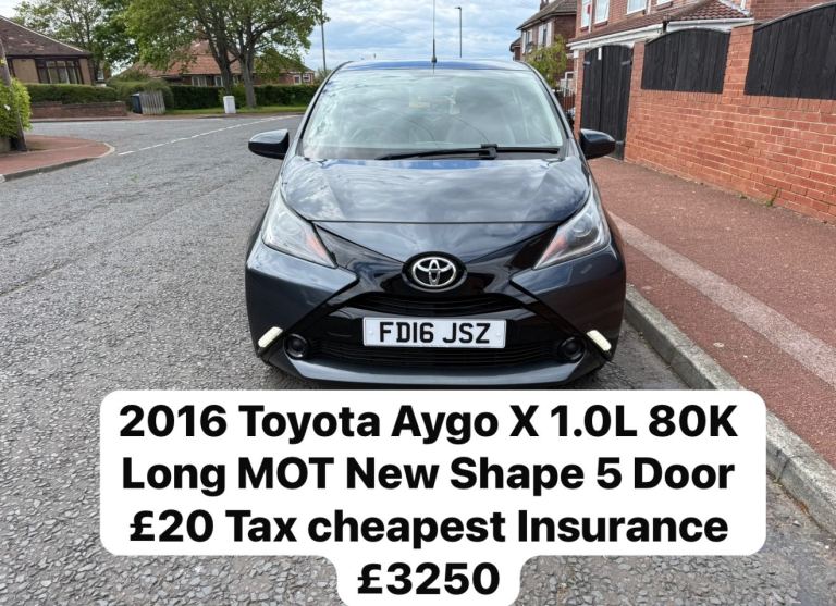 2016 Toyota Aygo X 1.0L 80K Long MOT New Shape 5 Door £20 Tax cheapest Insurance in Rare Blue