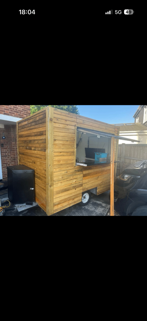 Wooden Food Trailer with Grill, Fridge, and Generator – Good Condition