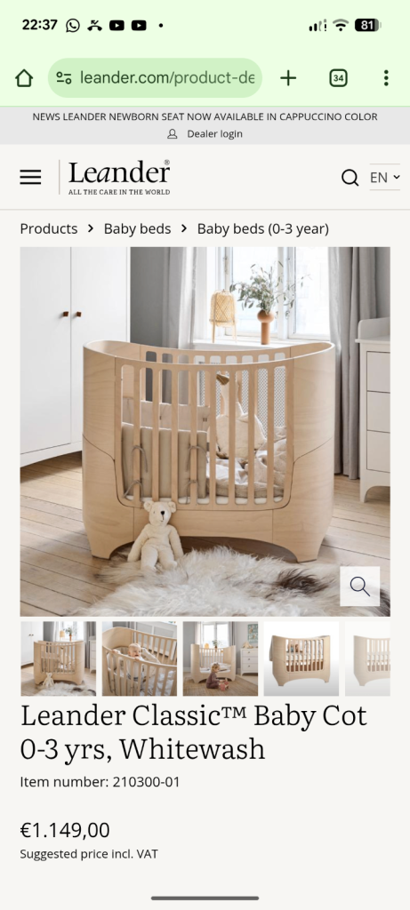 Baby cot extendable