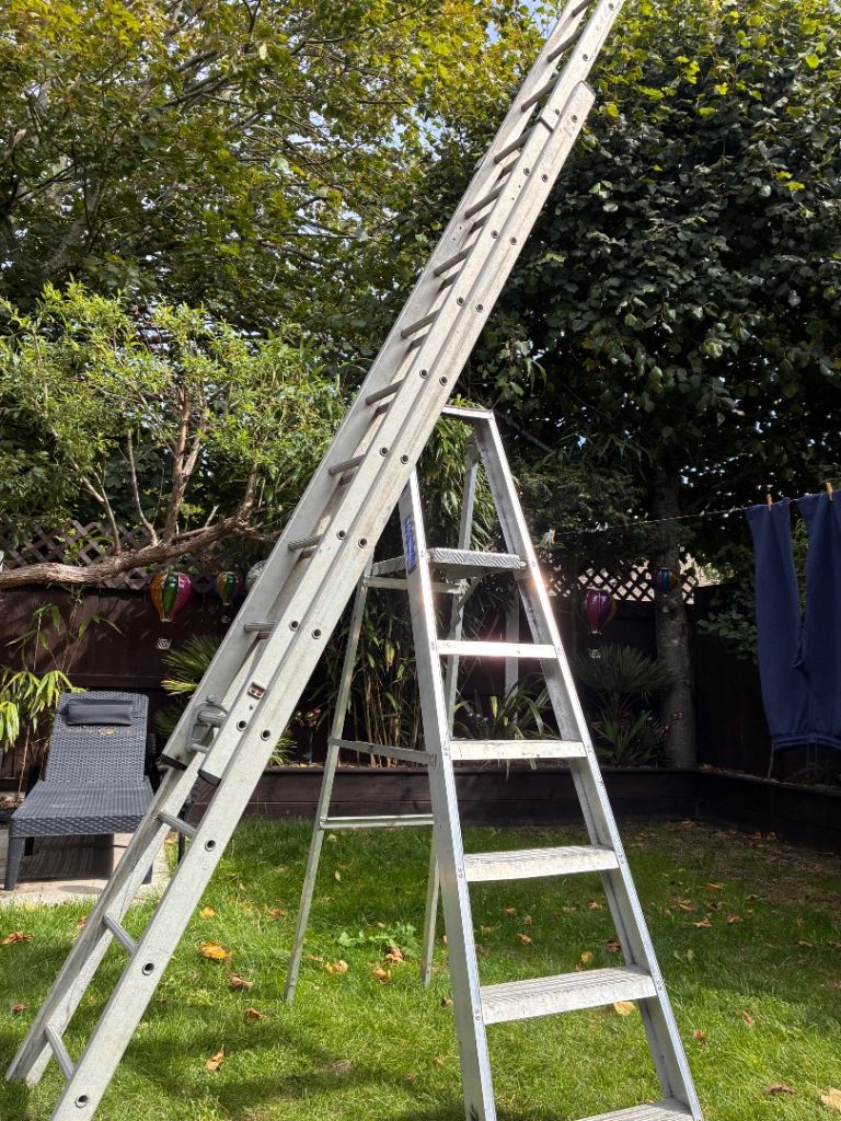 Aluminium Extension Ladder and Step Ladder Set – Good Condition