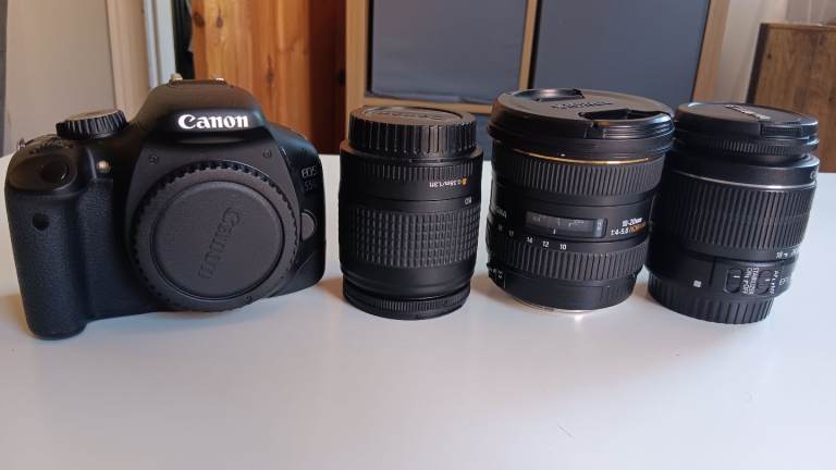 DSLR body + tripod + 3 lenses 
