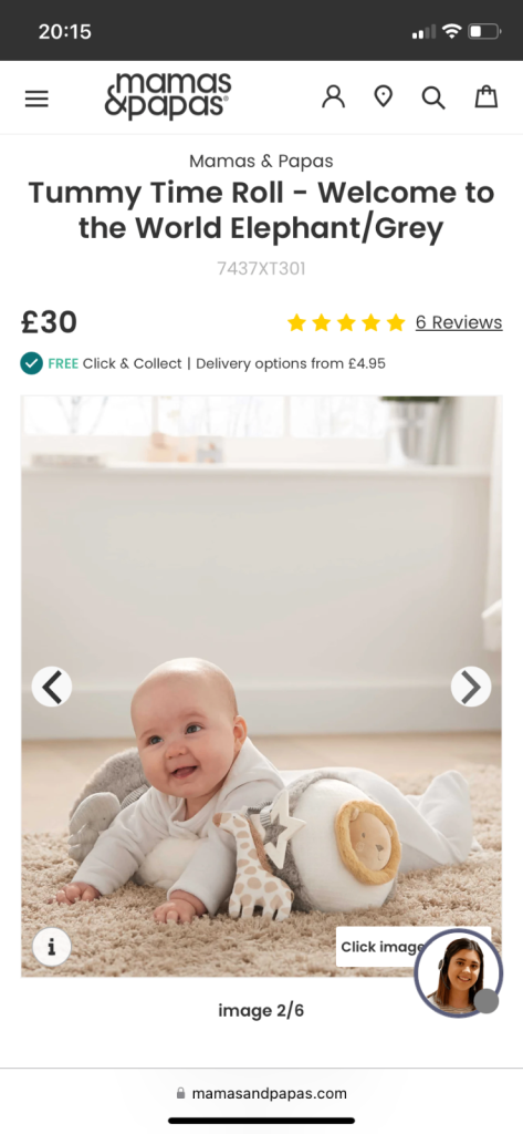 Mamas and Papas Tummy Time Roller (RRP £30)