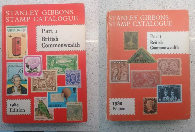 Stanley Gibbons Stamp Catalogue Part 1 British Commonwealth 1980 + 1984 Hardbacks