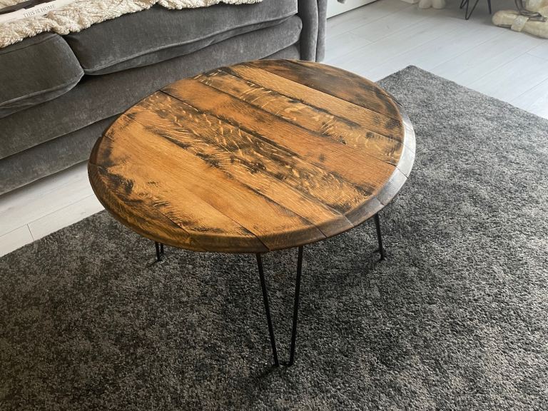 Whiskey barrel table