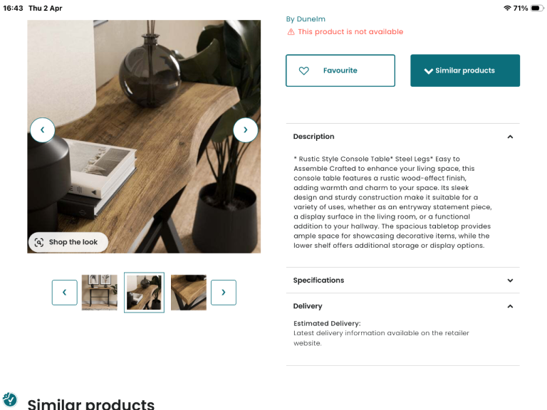 Modern rustic wood console table desk