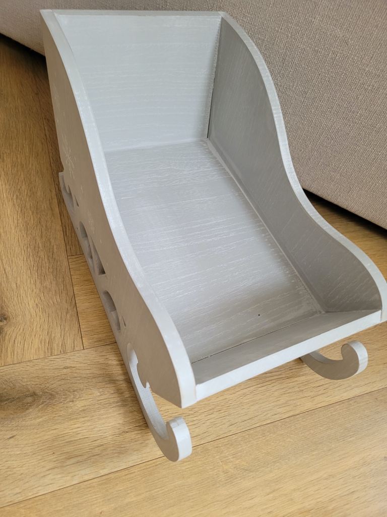 Grey Wooden Snowflake Sleigh