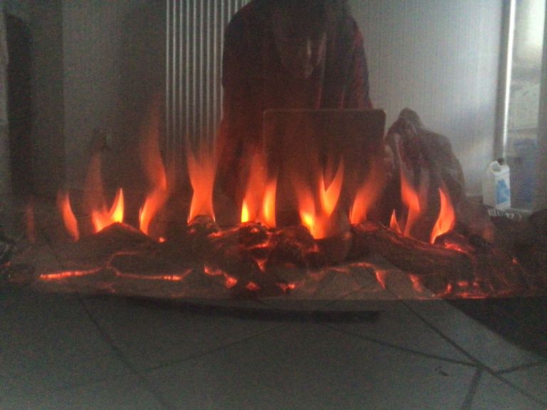 Blyss Madison Wall Hung Fire - real fire effect - viewing Dereham