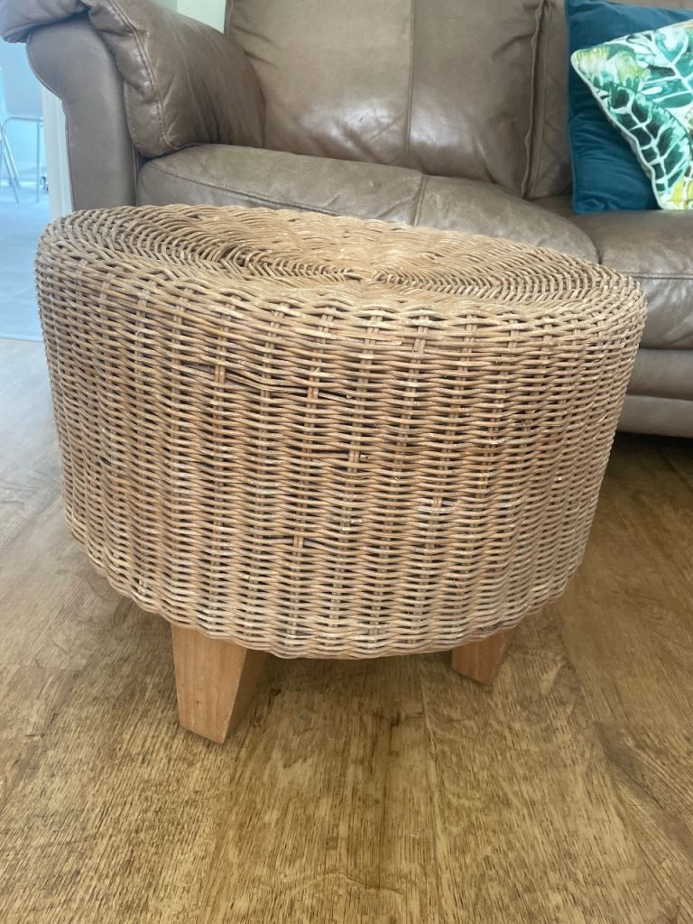 IKEA Wicker Rattan Round Stool / Coffee Table – Good Condition