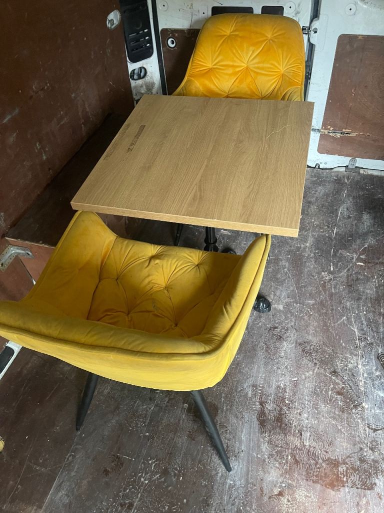 Small dining set with velvet chairs