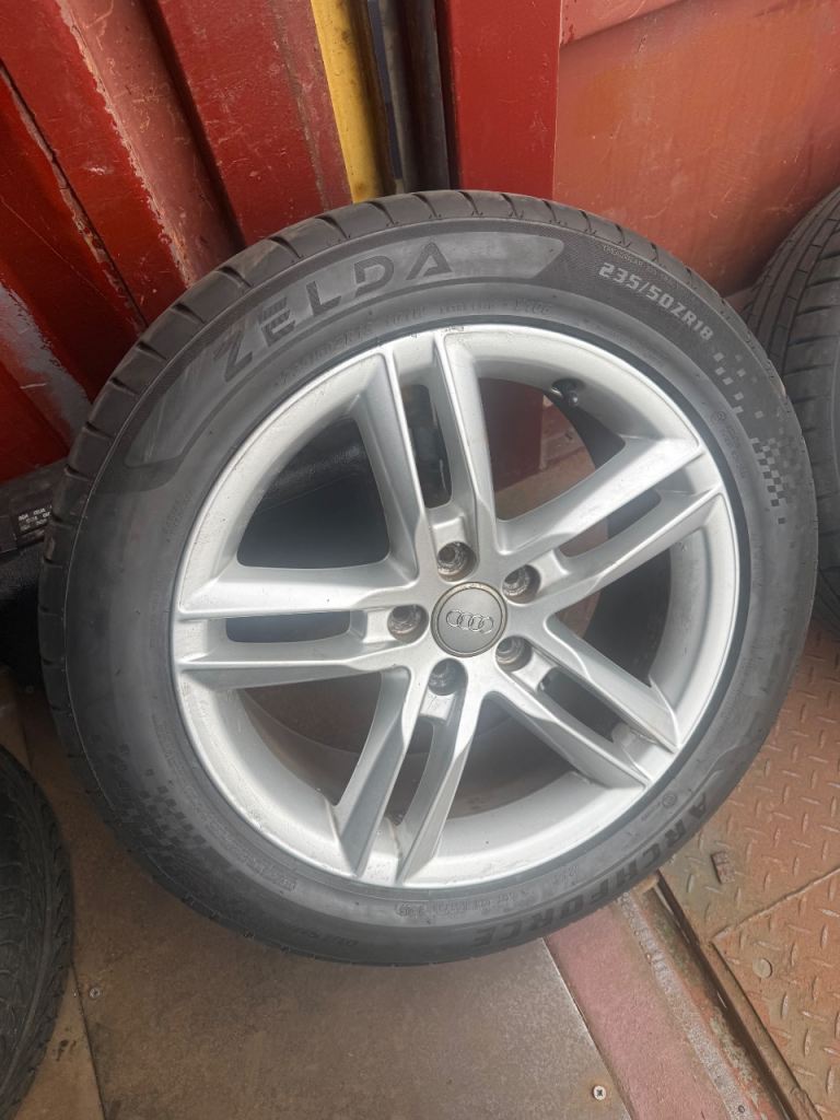 18 inch Audi Alloy wheels and Tyres Good condition Tyres all legal No buckles or cracks £200