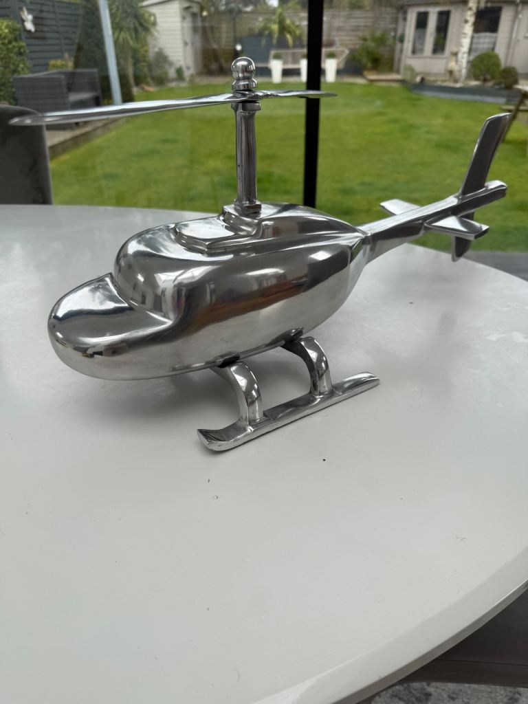 Aluminium Massive Scale Helicopter-Art Deco Style  Model Sculpture ,Man Cave -
