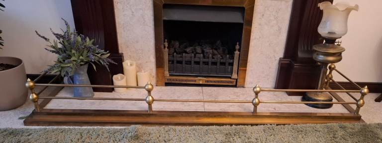 Large Solid brass fire surround / fender