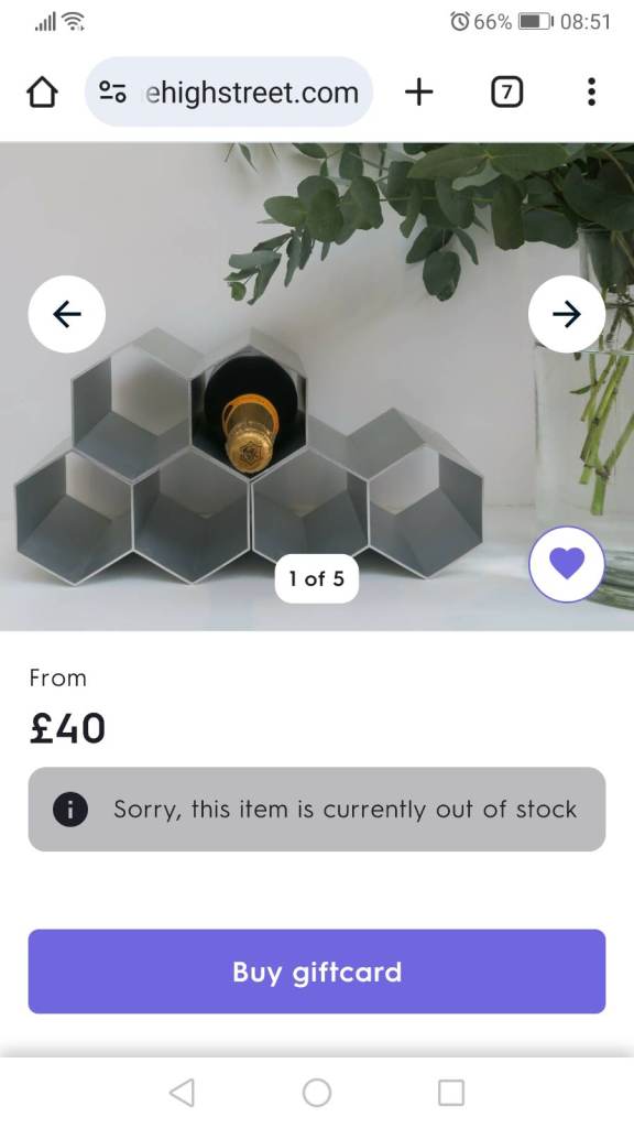 Wine racks twin hexagon brushed Aluminum Silverused but as new condition 