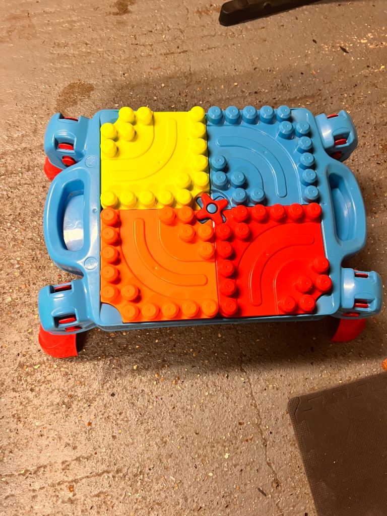 Mega blocs bricks table and bricks 