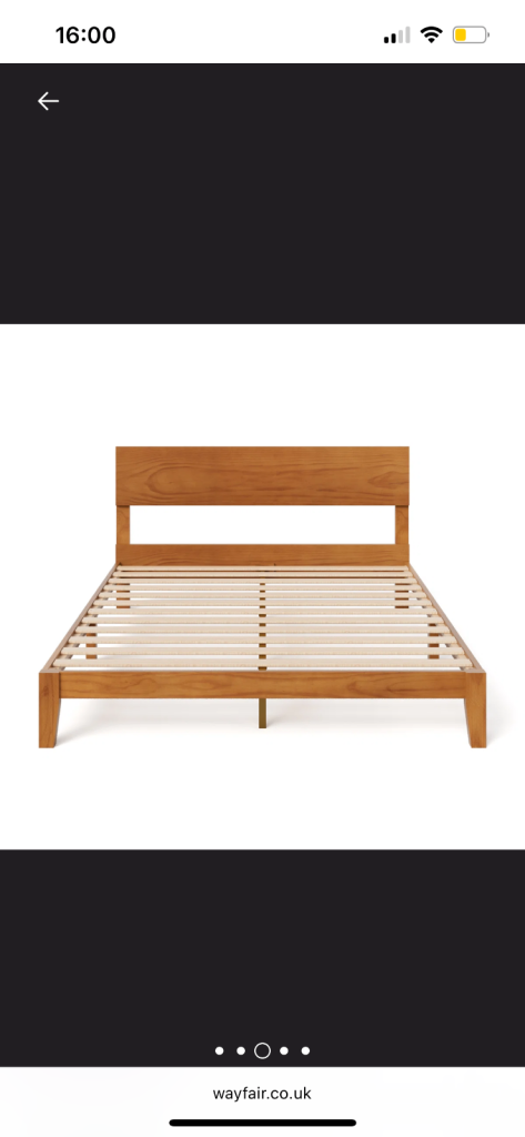Sade Vintage Wood Bed Frame with Headboard