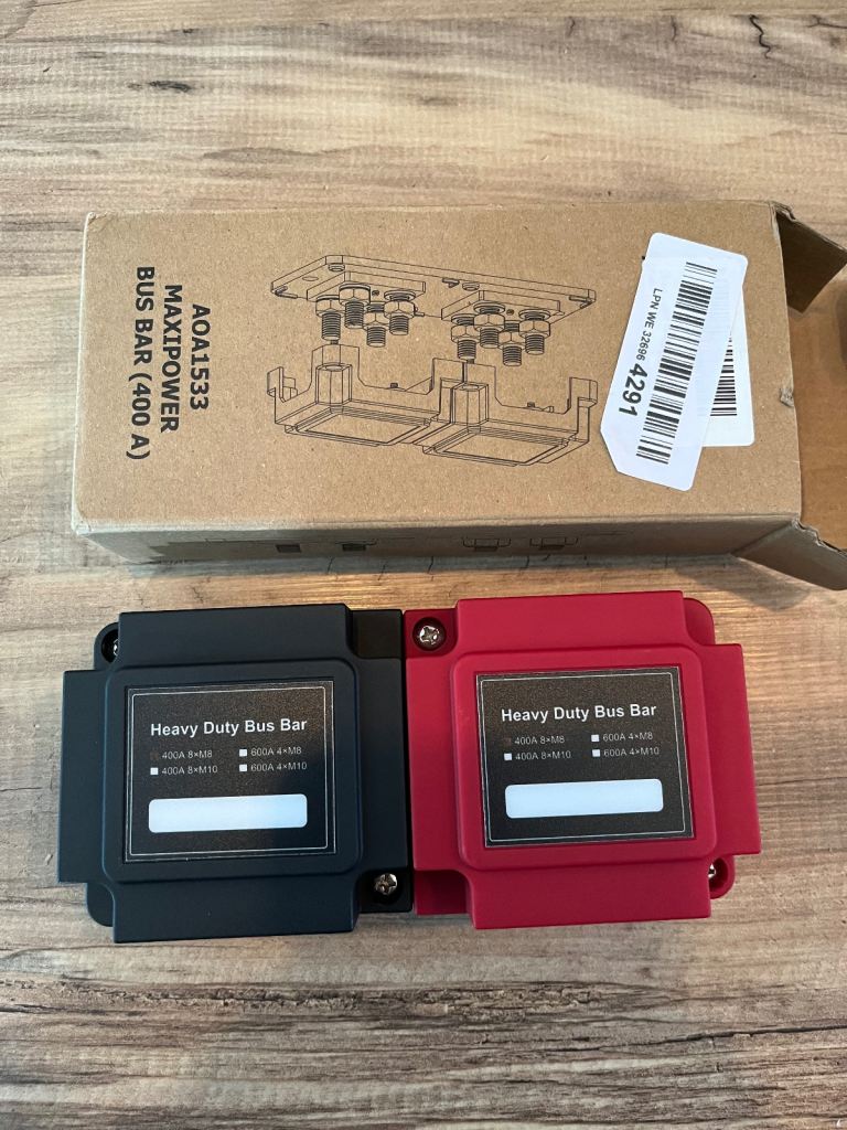 Power Distribution Block Bus Bar Pair with Cover Marine Bus Bar, Automotive, and Solar Wiring