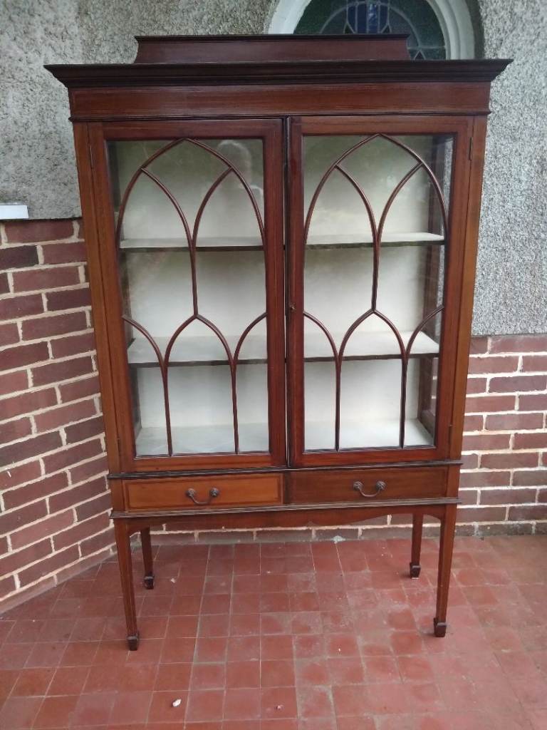 Antique glass display cabinet 