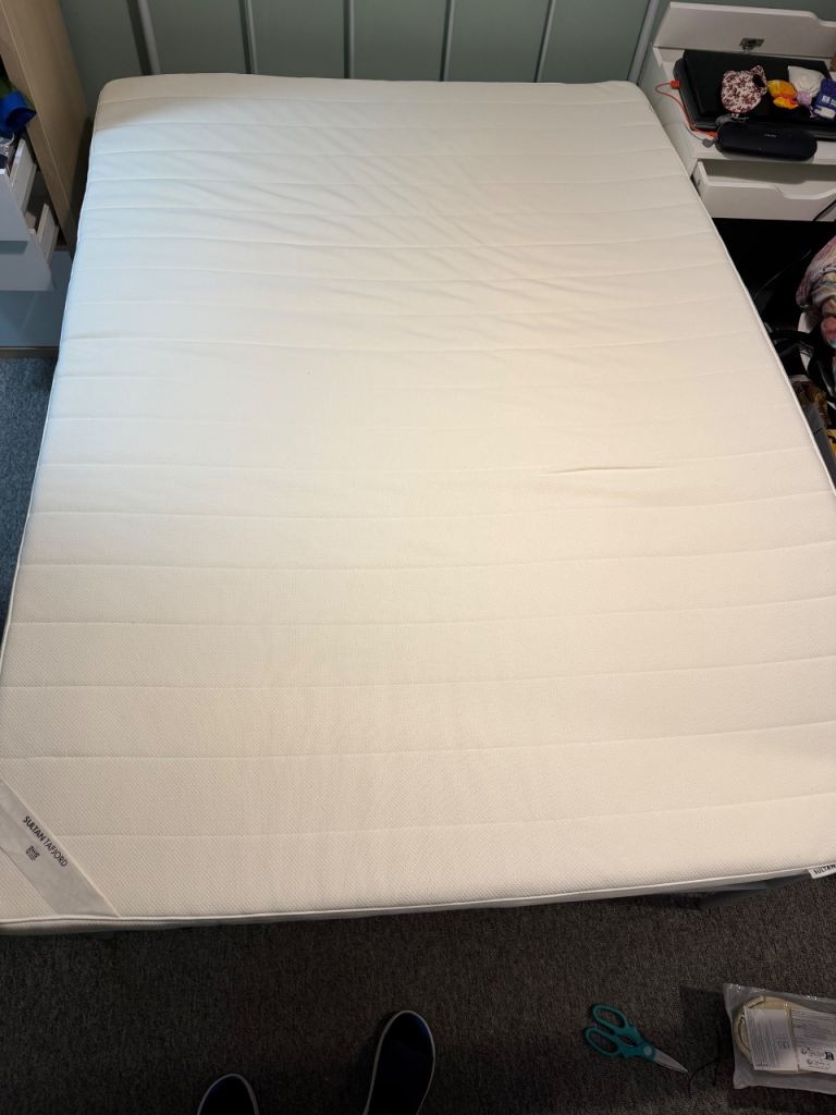 IKEA Sultan Tafjord Mattress – White, Good Condition