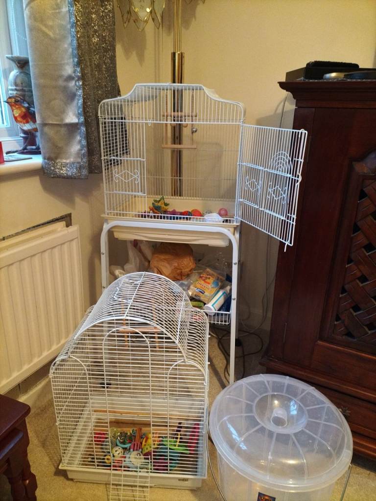 Two new cages plus toys etc