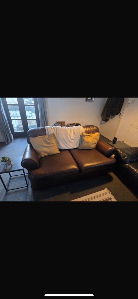 FREE - Brown leather sofa 