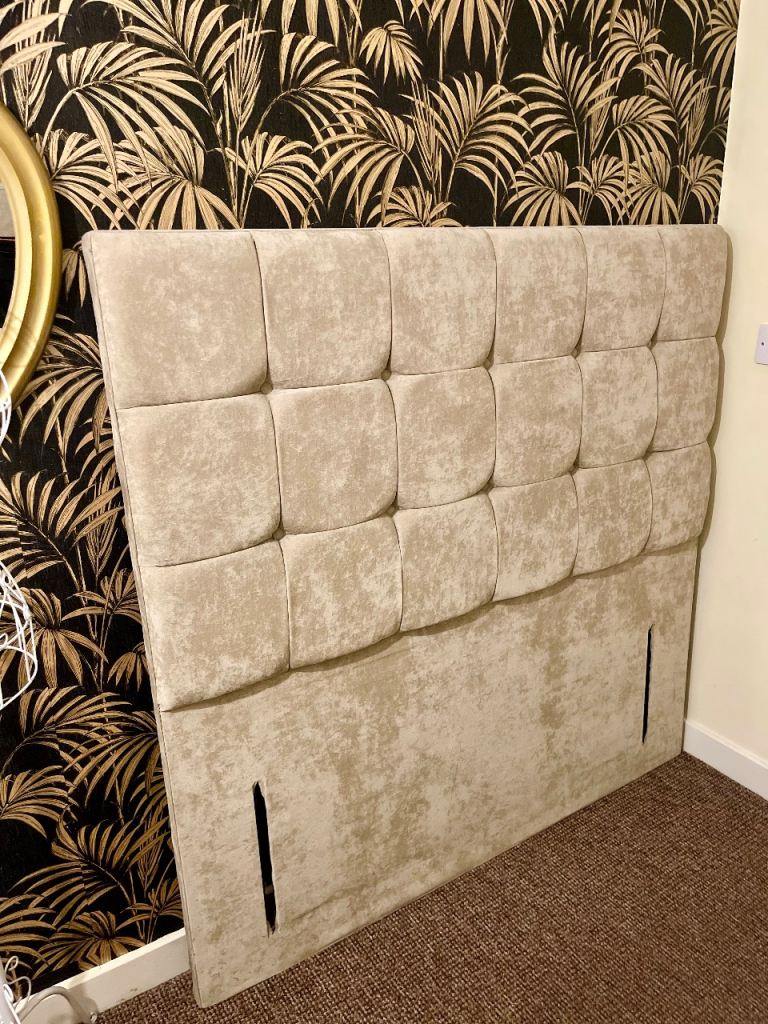 Double bed headboard beige 