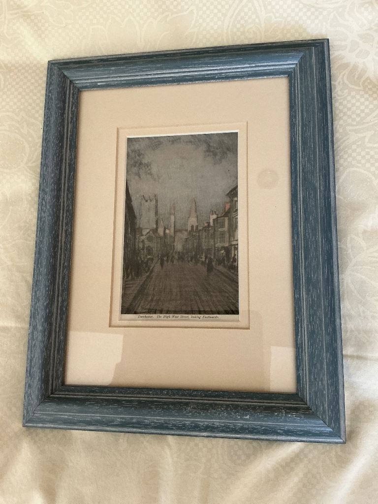 Dorchester Print - The High Street West, looking Eastwards - professionally framed 1980`s