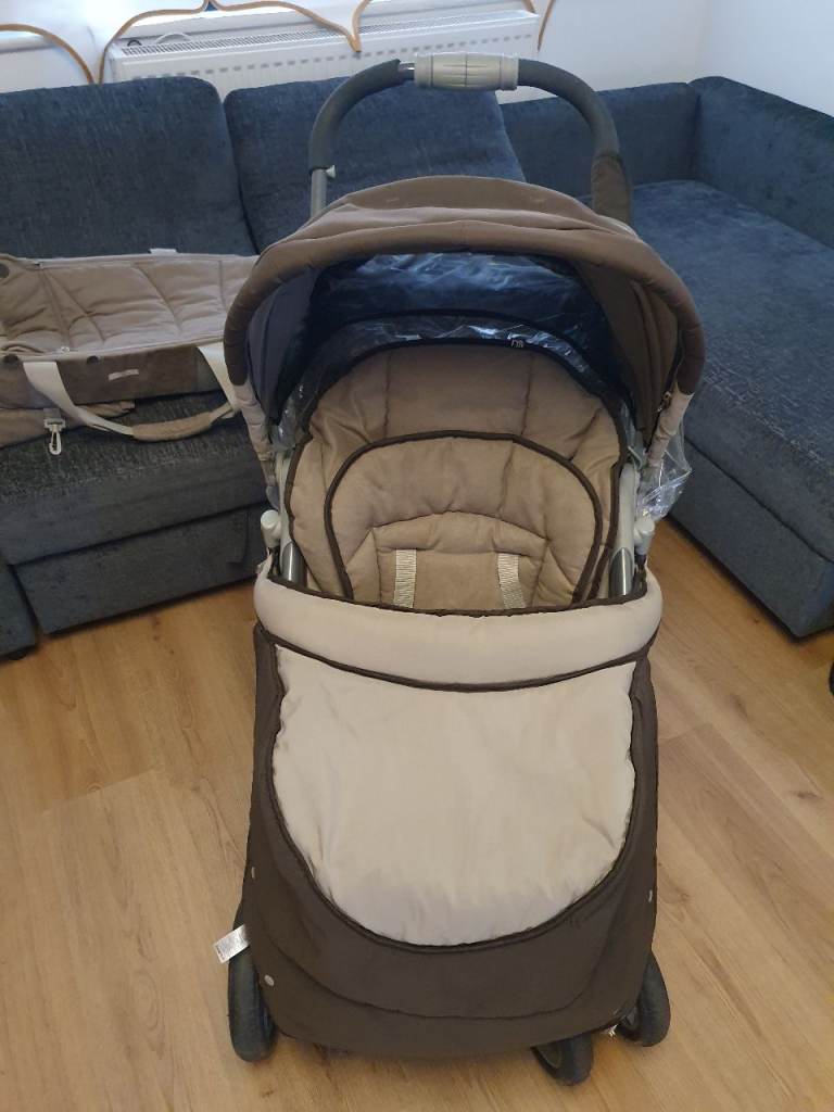 Complete Mothercare Travel System – Pramette (Pram + Pushchair), Cocoon, Car Seat & Raincovers