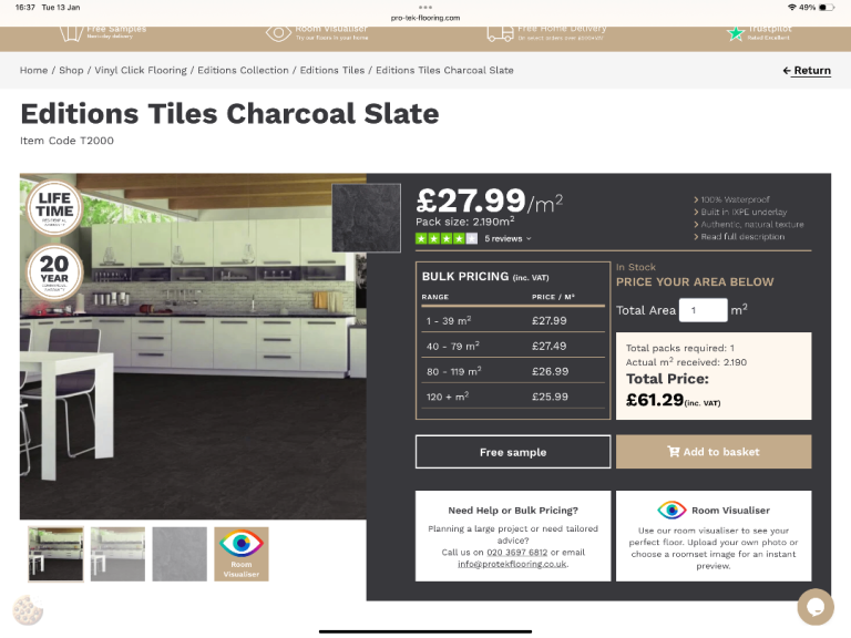 Pro-Tek Luxury vinyl flooring