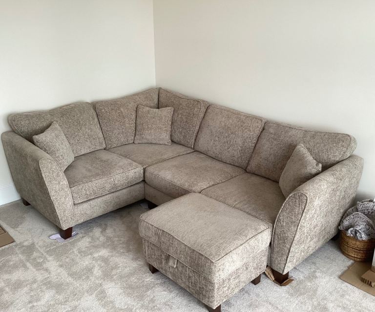 Sofology Canterbury Corner Sofa and matching storage pouffe 