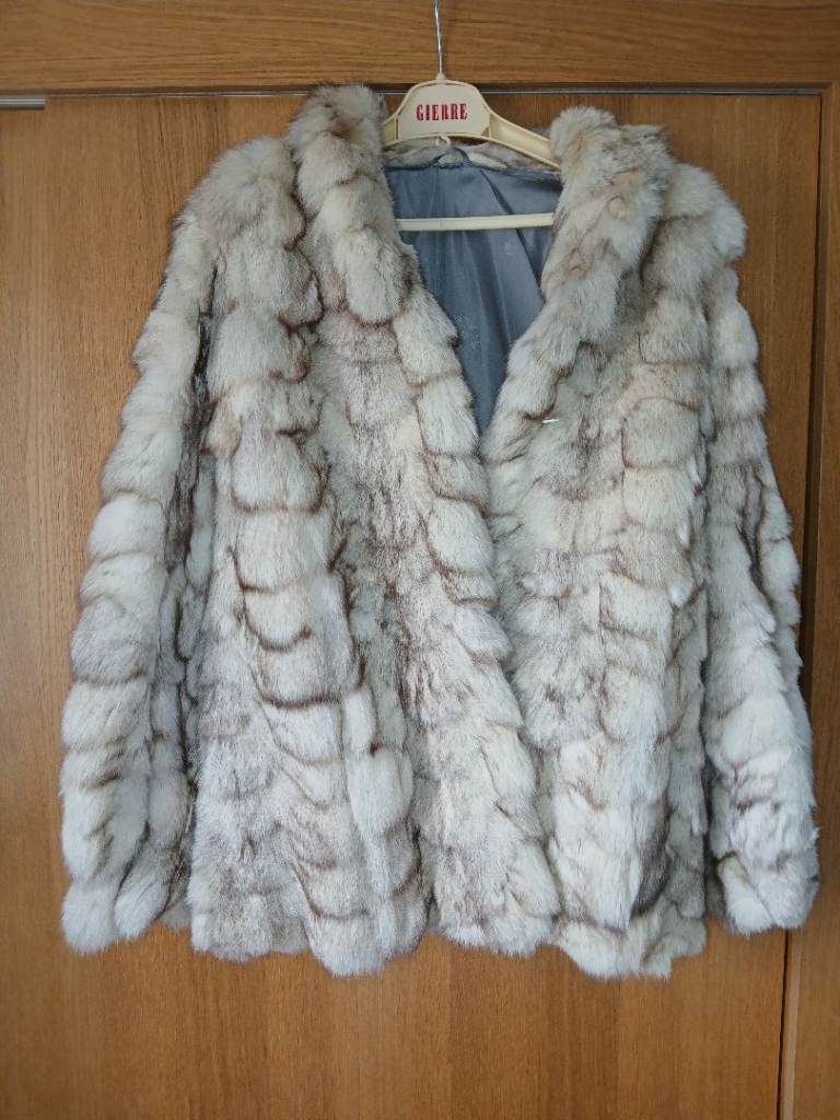 Blue fox fur jacket