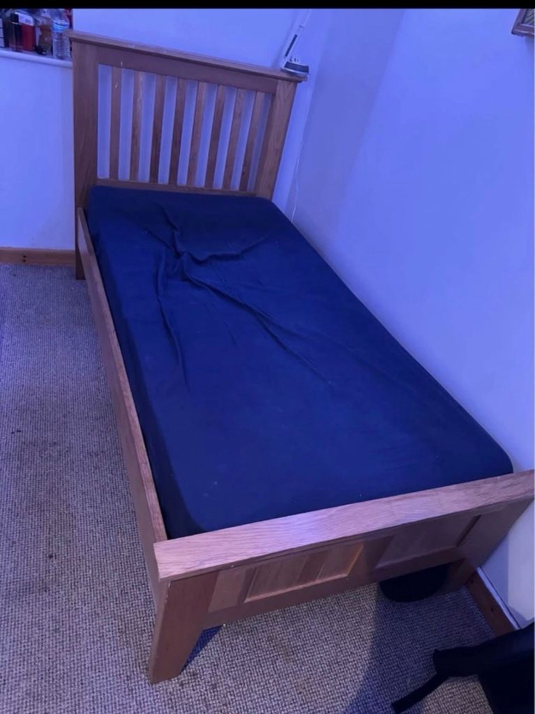wood single beds used very good quality so heavy nice bed without mattress