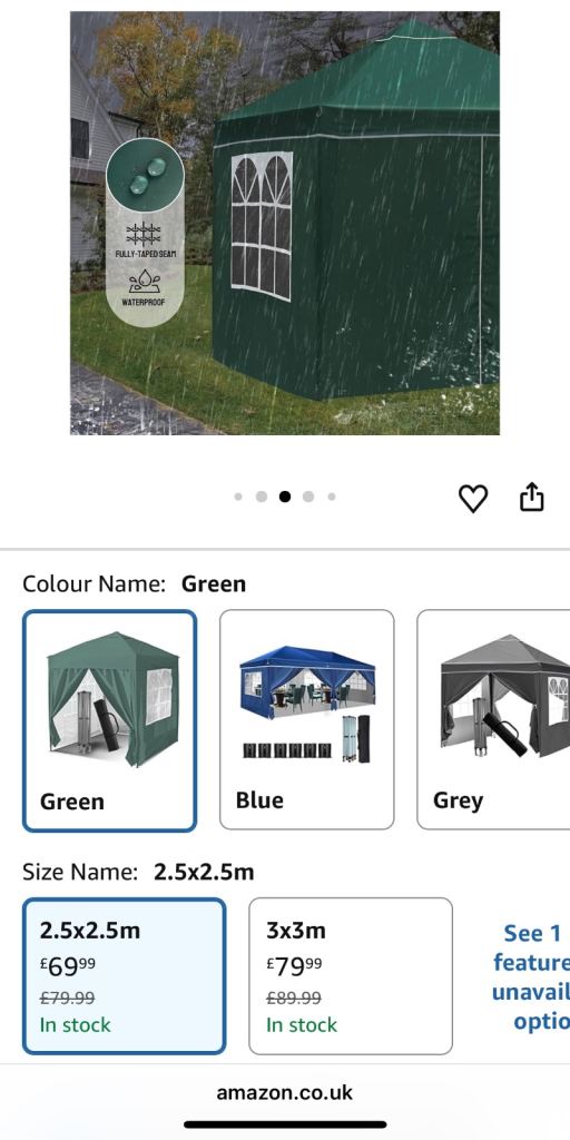 Gazebo 2.5 x 2.5 m brand new in box 