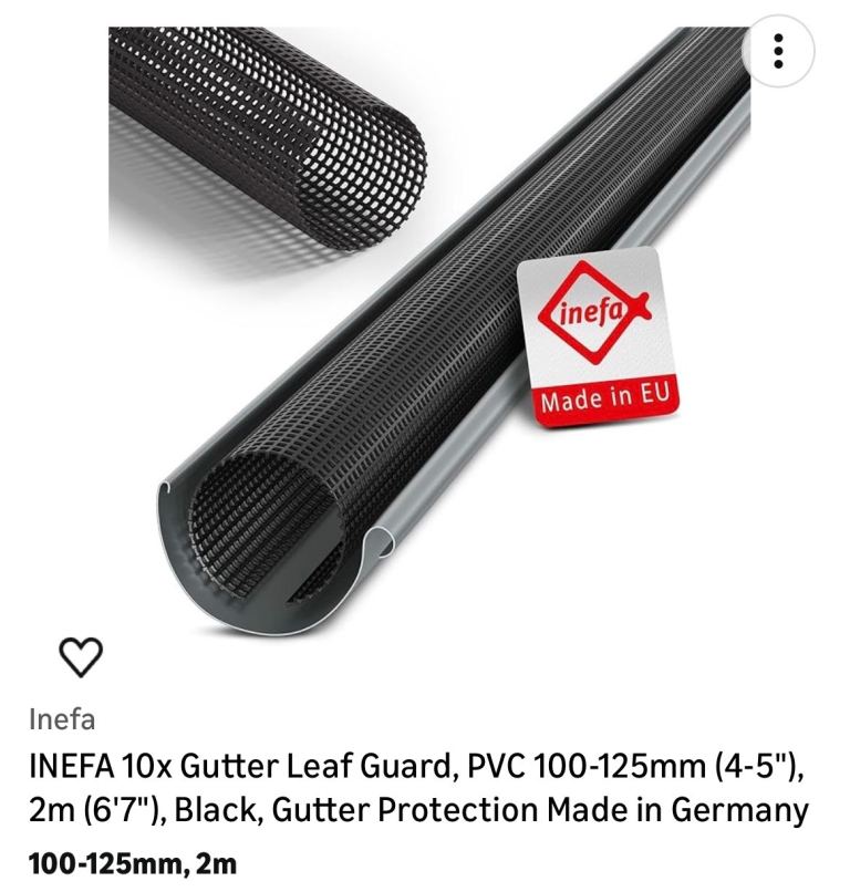 INEFA Gutter Leaf Guard, 10x 2m lengths, new in packaging