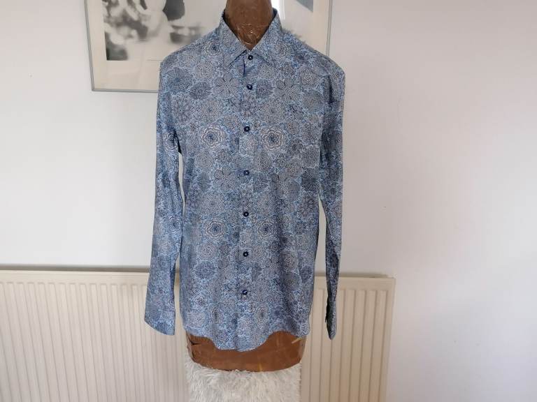 Designer OSCAR BANKS Luxury Pure Cotton Shirt. N. Mint Cond. Size : M ( 39 - 40)