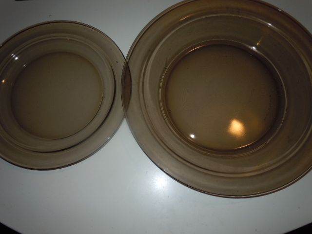 Vintage Arcoroc France Smoked Glass Dinner Set