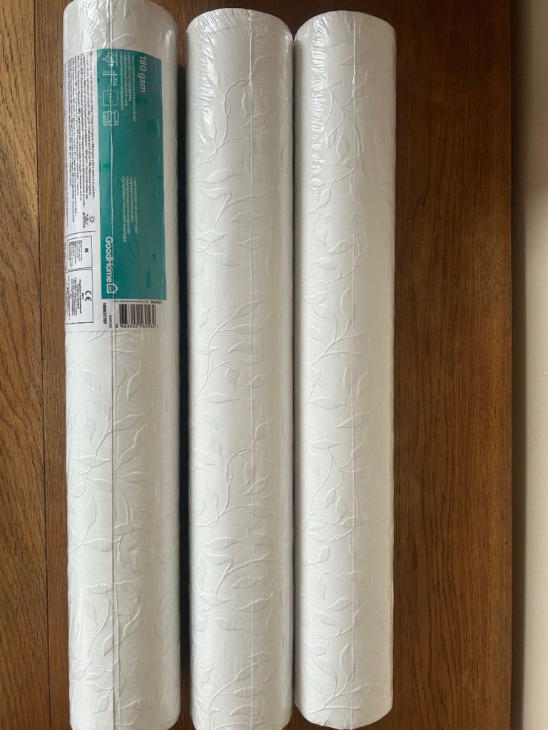 GoodHome Kemia 180gsm Paintable Wallpaper – 3 Rolls, New
