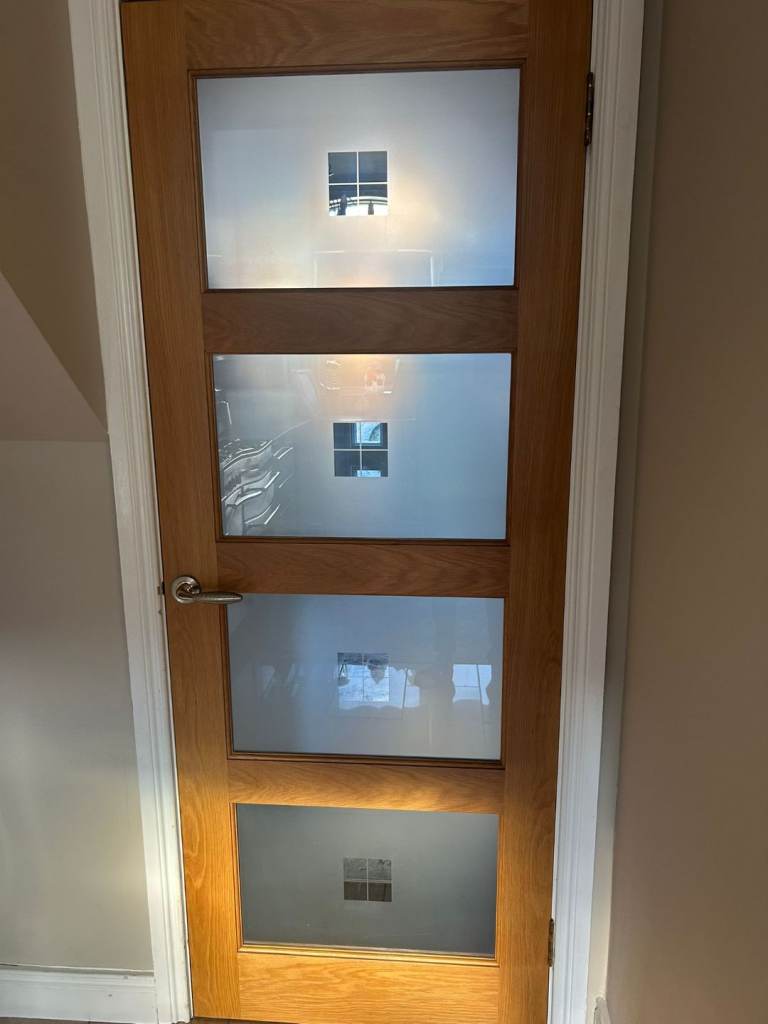 Oak Internal doors with a clear varnish finish